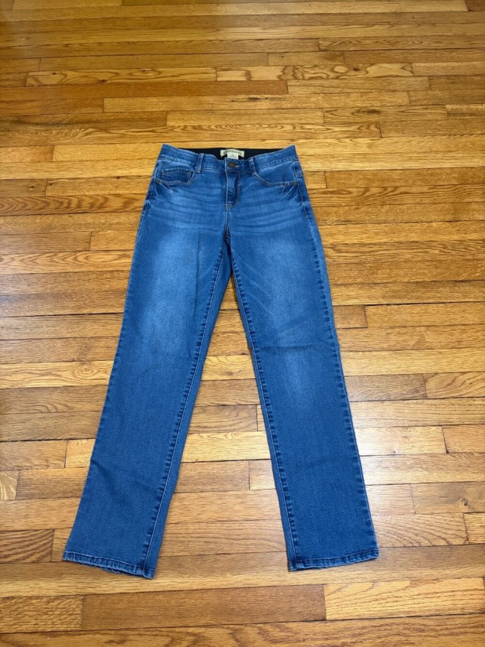 Democracy Ab Technology Womens Comfort Waist Straight Jeans Size 6 Blue Denim